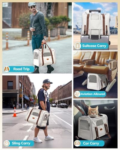 Morpilot Pet Carrier for Large Cats, Puppies & Small Dogs Up to 25lbs