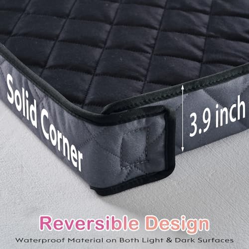 FunFurry Quilted Guinea Pig Cage Liner, Reversible & Absorbent Bottom Base, Cage Liners for Small Animals, Hamster Chinchilla Hedgehog Ferret Rabbit. (Dark Grey-Quilted, 12" X 24")