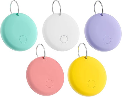 Mini Smart Tags Tracker Work with Apple Find My (iOS Only), IP67 Waterproof, Keys Finder and Item Locator for Keys, Bags,Luggage and More (Not for Android) (Macaroon, 5 Pack)