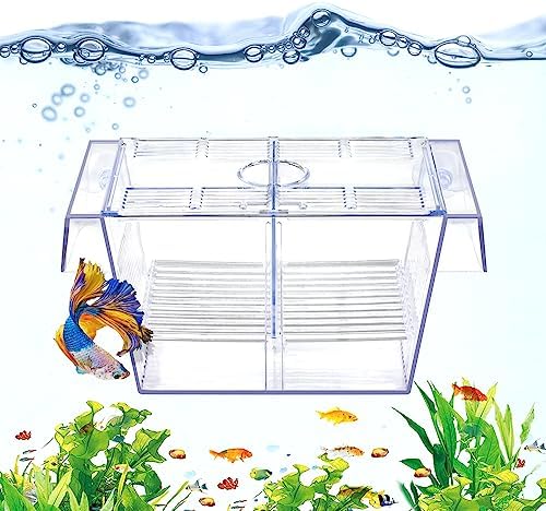 DaToo Fish Breeding Box Aquarium Holding Tank Transparent Fish Isolation Box Acclimation Hatchery Incubator Breeder for Betta Shrimp Clownfish Guppy