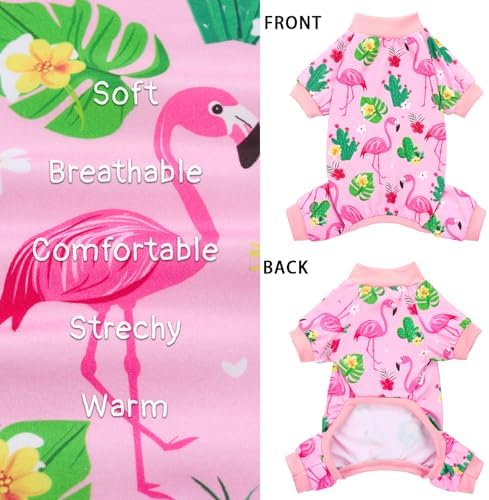 XPUDAC 4 Pack Dog Pajamas for Small Dogs Soft Pjs Onesies Puppy Clothes, XS