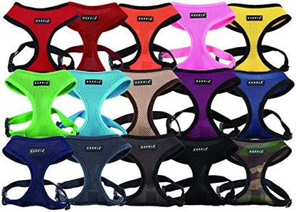 Puppia Neon Dog Harness Over-The-Head No Choke No Pull Walking Training for Small and Medium Dog, Pink, Small
