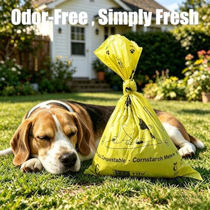 Certified Home Compostable Dog Poop Bags Rolls,Unscented Poop Bags for Dogs,Doggie Litter Bags,Extra Strong Doggy Waste Bags,300 Counts