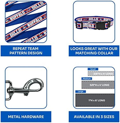 NFL PET Leash Buffalo Bills Dog Leash, Medium Football Team Leash for Dogs & Cats. A Shiny & Colorful Cat Leash & Dog Leash Licensed by The NFL