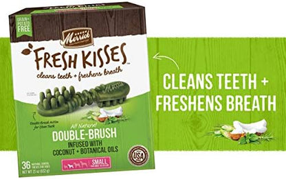 Merrick Fresh Kisses Natural Dental Chews Infused With Coconut And Botanical Oils For Small Dogs 15-25 Lbs - 36 ct. Box