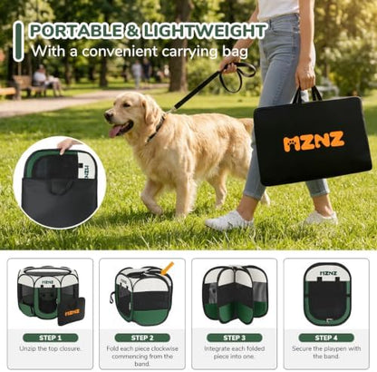 Dog Cat Small Animal Puppy Playpen Crate, Large, Dark Green