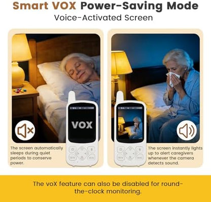 Elderly Monitor with Camera and Audio Two Way Talk Baby Monitors for Seniors No Wi-Fi Video Monitor with Call Button for Home and Nursing Home Use Ideal for Dementia Patients and Elderly Care