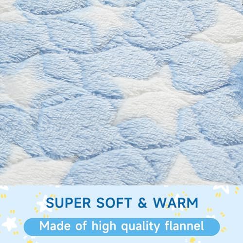 Homimp 2 Pack Guinea Pig Bed, Waterproof Reusable Small Animal Bed,Super Absorbent Pee Pad Mat for Rabbit Bunny Hamster Rat Hedgehog Chinchilla,Washable Fleece Cage Liners, Blue 24"x47"