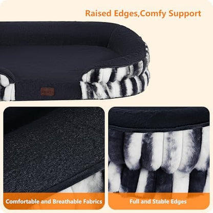 Dwanton Orthopedic Waterproof Medium Dog Bed Sofa, Gel Memory Foam, 36"