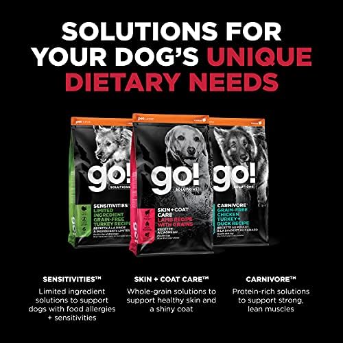 Go! Solutions Skin + Coat Care Lamb Dry Dog Food with Grains, Chicken-Free, Healthy Kibble with Omega-3s & 6s for Soft, Shiny Fur, for Puppies, Adults, & Seniors, 22 lb Bag