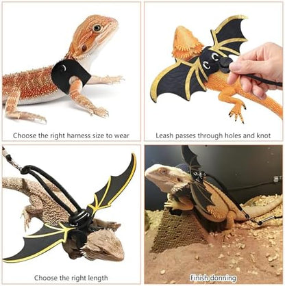 kathson Bearded Dragon Carrier with Harness and Leash Set, Large Reptile Travel Carrier Portable Lizard Backpack Clear Small Animals Carrying Bag for Gecko Hamster Rabbit Hedgehog Kitten (Pink)