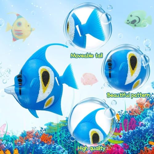 Weewooday 80 Pcs Artificial Moving Fishes Plastic, Random Fish