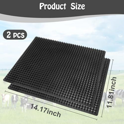 2 Pack Middle Livestock Scratching Post Pads.Horse Scratching Brush