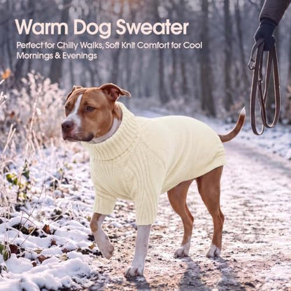 Turtleneck Dog Sweater,Thermal Knitted Sweater for Small Dogs Girl Boy, M