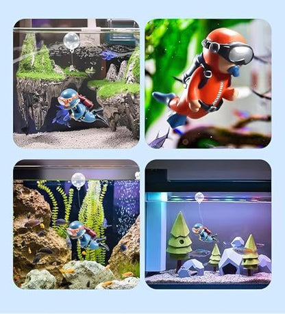 3-Pack Floating Little Diver, Aquarium Decorations for Fish Tanks
