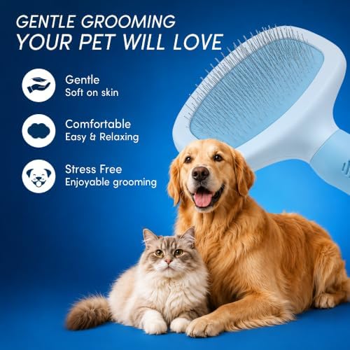 Slicker Brush for Grooming - Slicker Brush for Dogs and Cats can act as Deshedding Pet Tool for Healthy Coat Maintenance and Suitable for Short and long Haired Dogs and Cats
