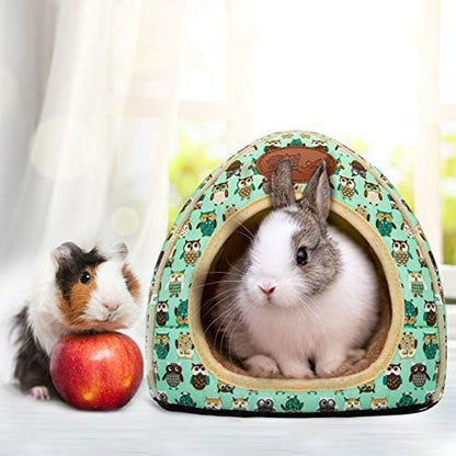 Guinea Pig Bed Hideout, Washable Hamster Cave for Small Animals