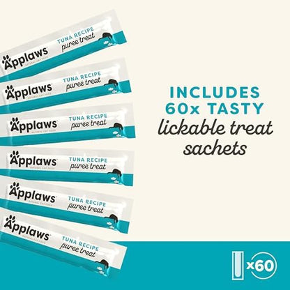 Applaws Tuna Puree Lickable Cat Treats 60-Pack 0.5 oz Sachets