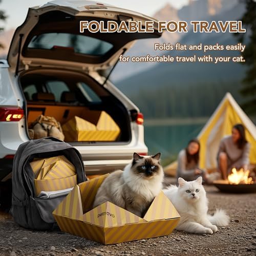 Petnovo Cat Scratcher Bed, Foldable Collapsible Design, Outdoor Cat Bed