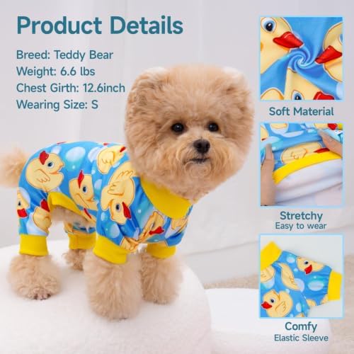 XPUDAC 4 Pack Dog Pajamas for Small Dogs Pjs Clothes Puppy Onesies, XL