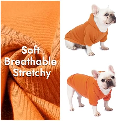 1 Pack Dog Hoodie Warm Hood Dog Sweater Cold Weather Small Dogs Sweatshirt Comfort Pet Clothes for Small Medium Dogs with Pockets Cats Chihuahua Clothes for Male Female Girl Boy Sporty Daily Wear