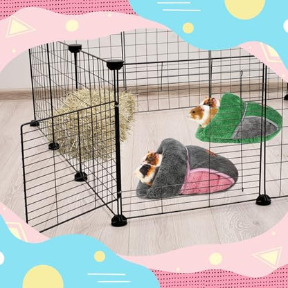 YUEPET 2 Pack Guinea Pig Bed, Guinea Pig Cuddle Sack, Grey & Green