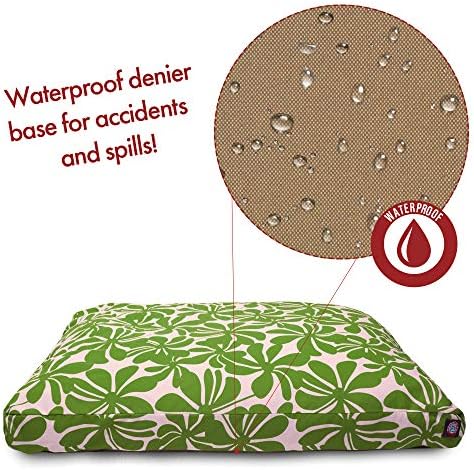 Majestic Pet Rectangular Dog Bed, X-Large, 50x42x5 in, Washable, Sage