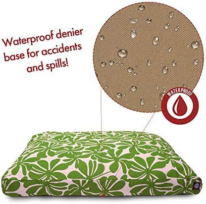 Majestic Pet Rectangular Dog Bed, X-Large, 50x42x5 in, Washable, Sage