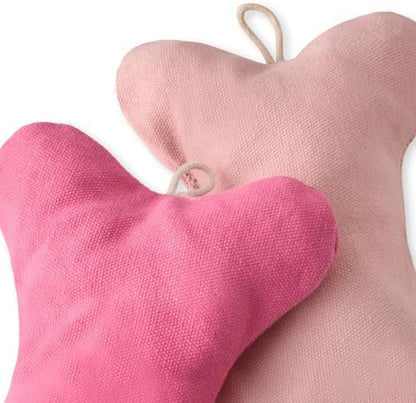 Pet Passion 2-Pack Stuffed Bones Dog Toys Durable Cotton Canvas with Coconut Fill for All Pet Breeds, Pink Ombre, One Size