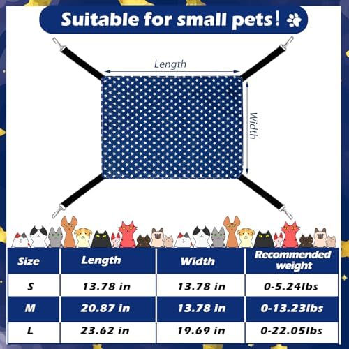 Jetec 2 Pack Cat Hammock for Cage, Pentagram, L