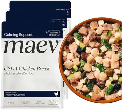 Maev Human-Grade Frozen Fresh Chicken Dog Food, Anxiety & Calming, 15 lb