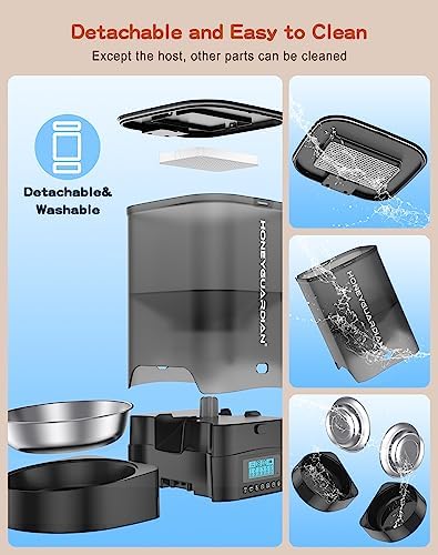 HoneyGuaridan Automatic Cat Feeder for 2 Cats,Cat Food Dispenser