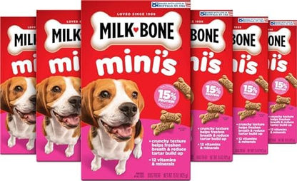 Milk-Bone Mini’s Original Biscuits, Mini Dog Treats, 6 Boxes