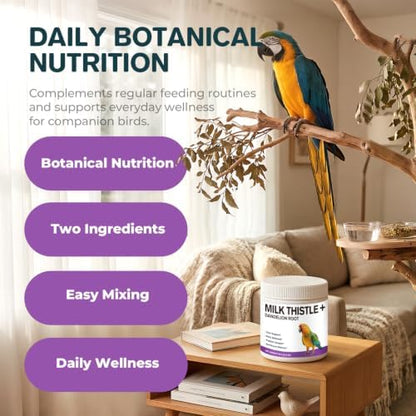 Milk Thistle & Dandelion Root for Birds, Bird Wellness Powder