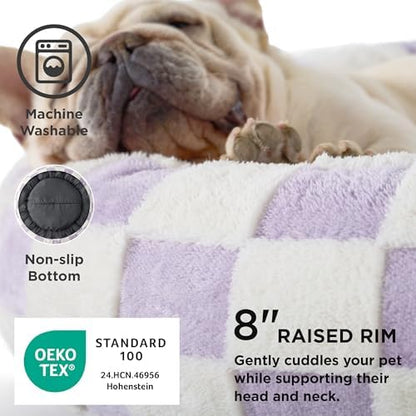 Lesure Shown on TV Jacquard Donut Dog Beds Large Sized Dog,Purple 36x36x8in
