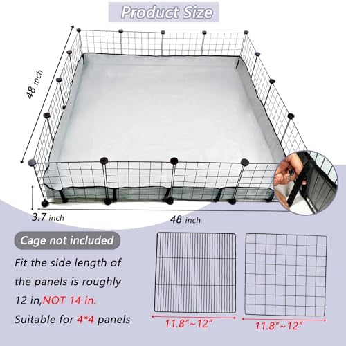 DZWLKJ Guinea Pig Cage Liner Tarp Bottom Waterproof and Washable Base Also for Rabbits, Bunny, Chinchesillas, Hedgehog, Ferrets and Other Small Animals(48x48 inches)