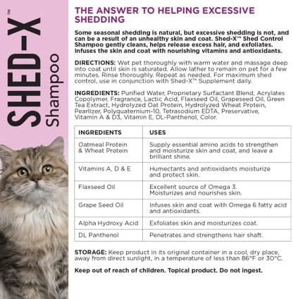 Shed-X Shed Control Shampoo for Cats, 8 oz, Vitamins & Antioxidants