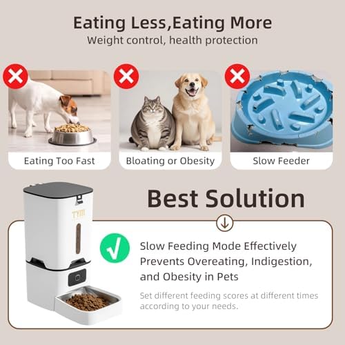 7L Automatic Cat Feeder, WiFi Timed Food Dispenser for Cats Small Pets