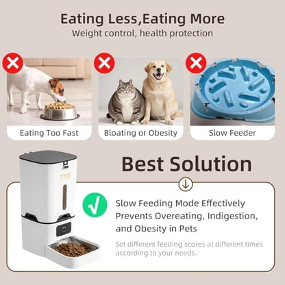 7L Automatic Cat Feeder, WiFi Timed Food Dispenser for Cats Small Pets