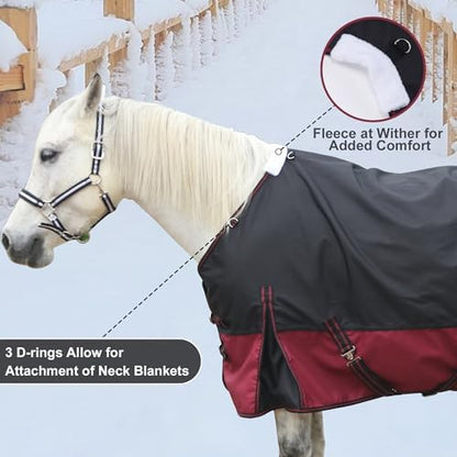 1200D Horse Blanket, 200g Medium Weight Waterproof Winter Turnout