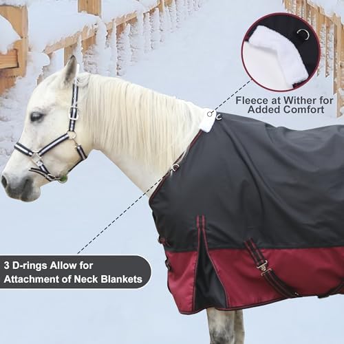 1200D Horse Blanket, 200g Medium Weight Waterproof Winter Turnout