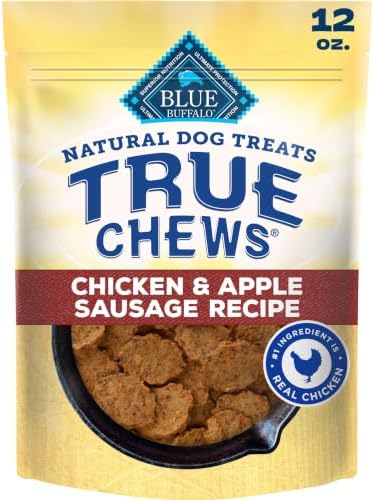 Blue Buffalo True Chews Chicken & Apple Sausage Dog Treats, 12 oz