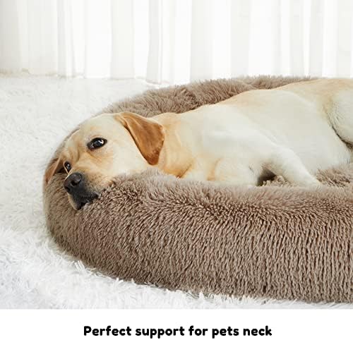 Western Home Calming Donut Large Dog Bed Pet Bed,36" Brown
