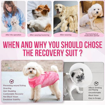 Lukovee Recovery Suit for Dogs, Onesie Spay Neuter Surgery Suit Female Male