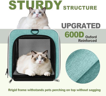 GAPZER Cat Carrier 18"x11"x11" TSA Approved Ventilated Pet Air Travel Cage