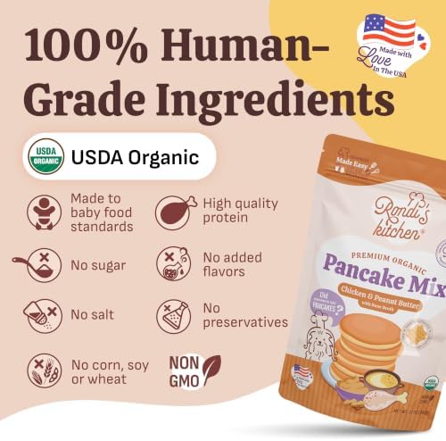 Rondi's Kitchen Organic Dog Pancake Mix, Chicken & Peanut Butter, Bone Broth