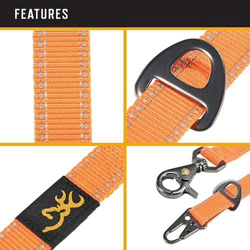 Browning Classic Dog Leash, Safety Orange, 6ft x 1in