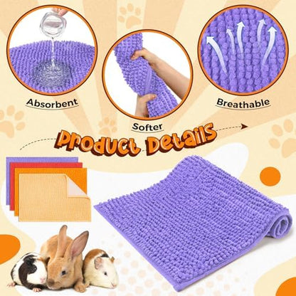 Barydat 8 Pcs 24x16'' Guinea Pig Cage Liner, Beige, Brown, Red, Orange