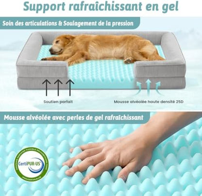 COZY KISS Orthopedic Dog Cooling Bed for Medium Small Dogs, 30x20 inch