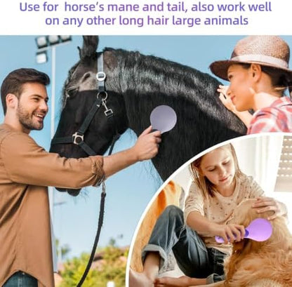 Equine Mane & Tail Combs Horse Brush Shedding Brush Grooming Tool for Horse (Purple)